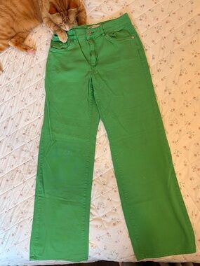 Garage Bright Green Wide Leg Jeans